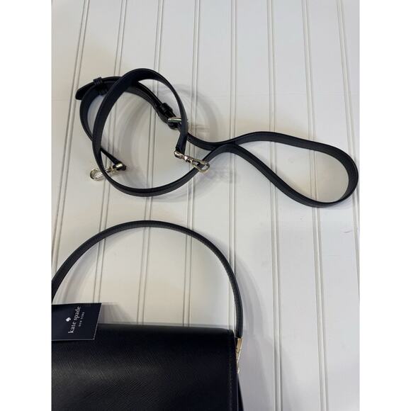 Kate Spade Reegan Saddle Bag Crossbody Black Leather Convertible Bag NWT $400 - Picture 6 of 7
